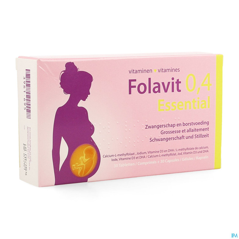 Folavit 0,4mg essential    comp 30 + caps 30