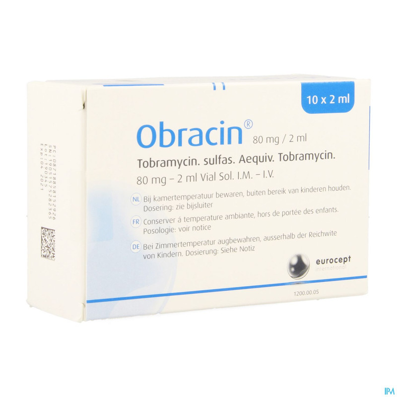 Obracin 80mg/2ml sol inj    vial 10