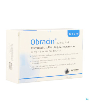 Obracin 80mg/2ml sol inj    vial 10