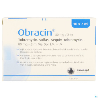 Obracin 80mg/2ml sol inj    vial 10