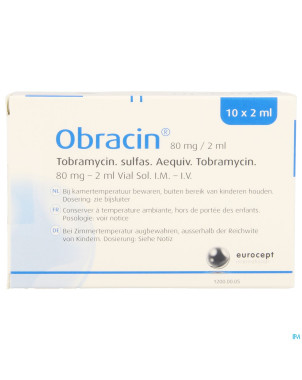 Obracin 80mg/2ml sol inj    vial 10