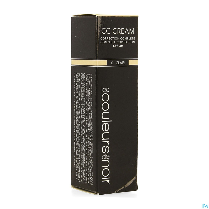 Les couleurs de noir cc cream ip30 01 clair   30ml