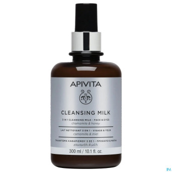 Apivita 3in1 cleansing milk face & eyes 300ml