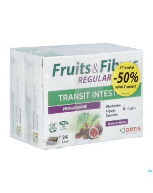 Ortis fruits & fibres regular cubes 2x24   2e -50%