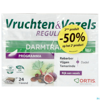 Ortis fruits & fibres regular cubes 2x24   2e -50%