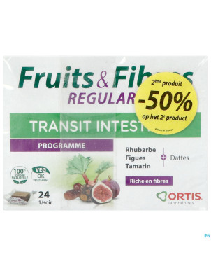 Ortis fruits & fibres regular cubes 2x24   2e -50%