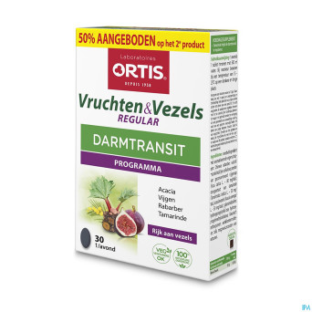 Ortis fruits & fibres regular comp 2x30    2e -50%