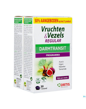 Ortis fruits & fibres regular comp 2x30    2e -50%