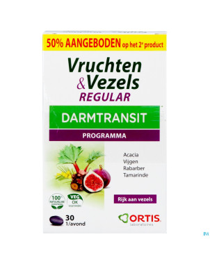 Ortis fruits & fibres regular comp 2x30    2e -50%