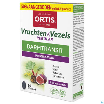 Ortis fruits & fibres regular comp 2x30    2e -50%