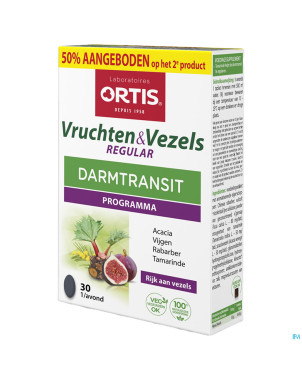Ortis fruits & fibres regular comp 2x30    2e -50%