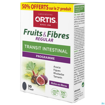 Ortis fruits & fibres regular comp 2x30    2e -50%