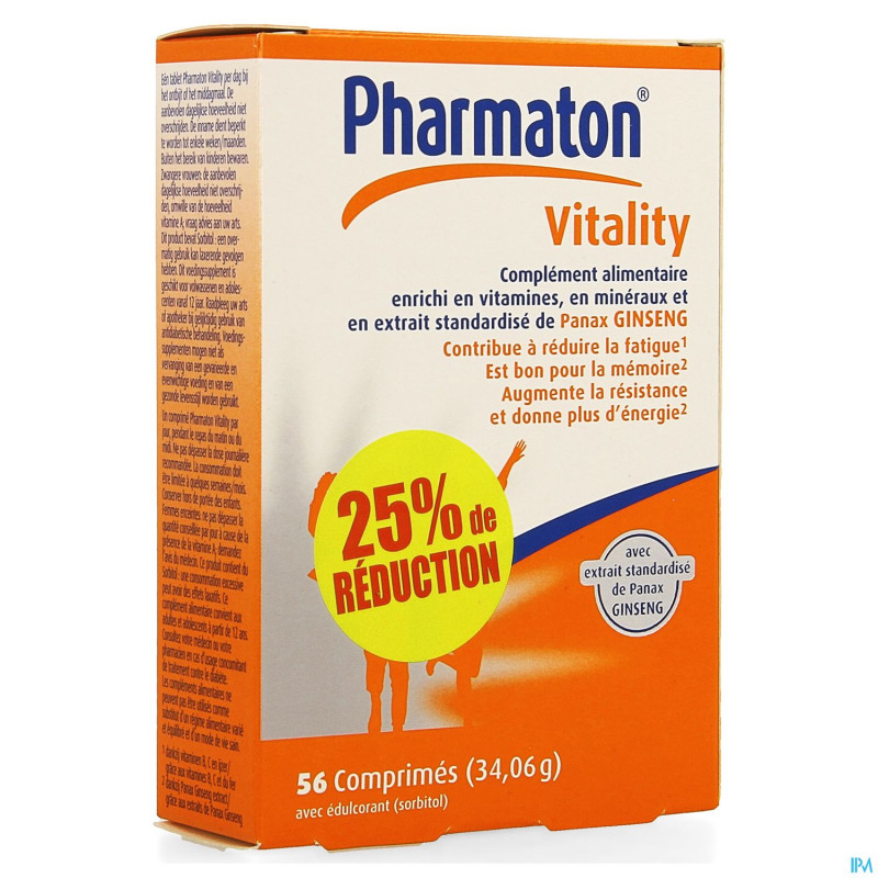 Pharmaton vitality comp 56    promo 25% gratuit