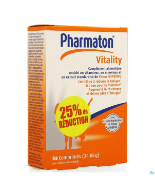 Pharmaton vitality comp 56    promo 25% gratuit