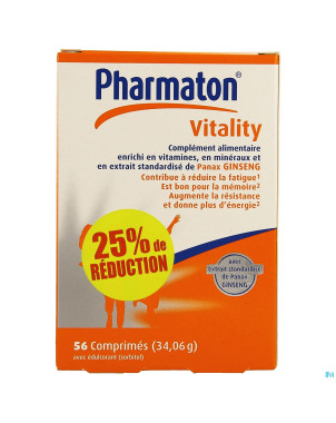 Pharmaton vitality comp 56    promo 25% gratuit