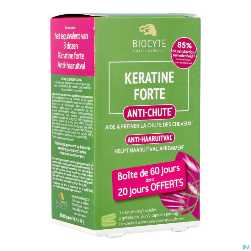 Biocyte keratine forte a/chute    caps 120