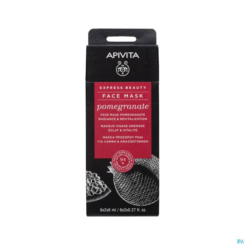 Apivita express beauty face mask pomegr.rad.&revit