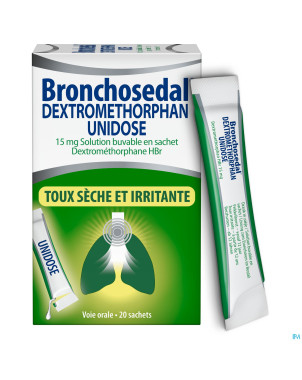 Bronchosedal dextromethor.15mg sol sach 20x5ml ud