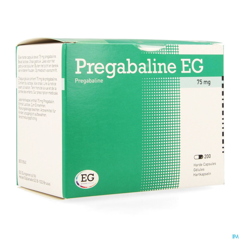 Pregabaline eg  75mg caps dur   blist. 200 x  75mg