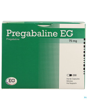 Pregabaline eg  75mg caps dur   blist. 200 x  75mg