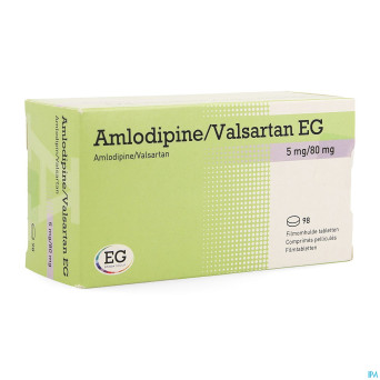 Amlodipine valsartan eg  5mg/ 80mg comp pell  98