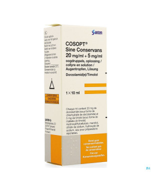 Cosopt sine conservans 20mg/ml-5mg/ml gutt 1x10ml