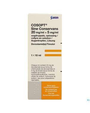 Cosopt sine conservans 20mg/ml-5mg/ml gutt 1x10ml