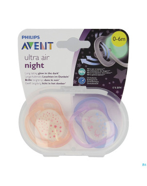 Philips avent sucette +0m air night mix