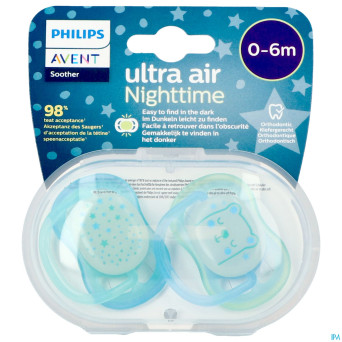 Philips avent sucette +0m air night mix