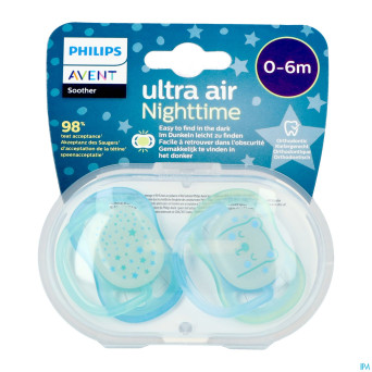 Philips avent sucette +0m air night boy