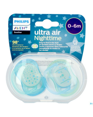 Philips avent sucette +0m air night boy