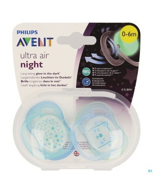 Philips avent sucette +0m air night boy