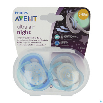 Philips avent sucette +6m air night mix