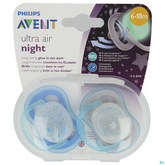 Philips avent sucette +6m air night mix