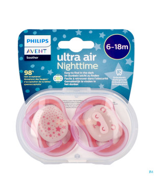 Philips avent sucette +6m air night girls