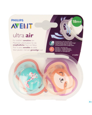 Philips avent sucette +18m air girl giraffe chat