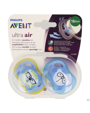 Philips avent sucette +18m air boy lion ours