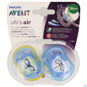 Philips avent sucette +18m air boy lion ours