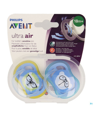 Philips avent sucette +18m air boy lion ours