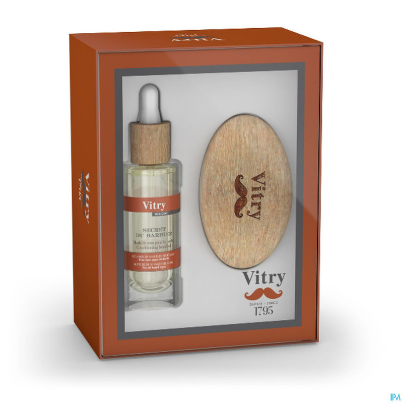 Vitry coffret huile soin barbe 30ml + brosse barbe
