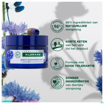 Klorane visage bleuet bain hydra nuit    50ml