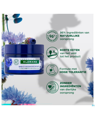 Klorane visage bleuet bain hydra nuit    50ml