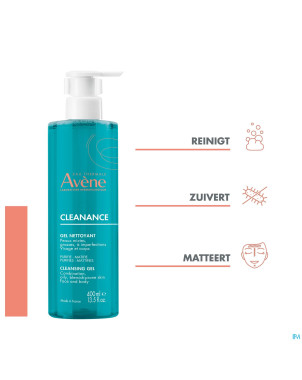 Avene cleanance gel nettoyant 400ml