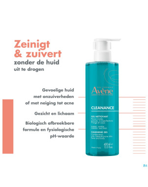 Avene cleanance gel nettoyant 400ml