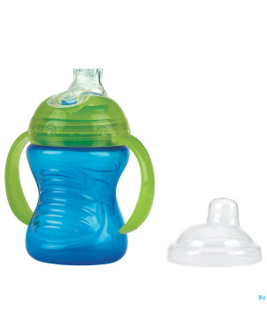 Nuby gobelet a/goutte swirl 6m+ bleu