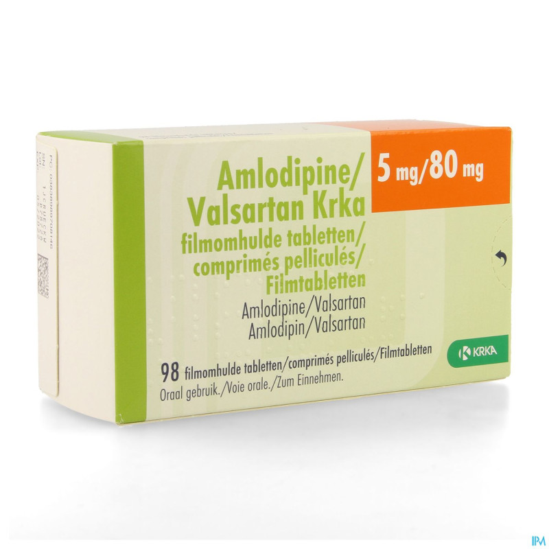 Amlodipine valsartan krka  5mg/ 80mg comp pell  98