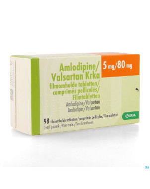 Amlodipine valsartan krka  5mg/ 80mg comp pell  98
