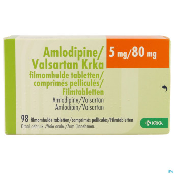 Amlodipine valsartan krka  5mg/ 80mg comp pell  98
