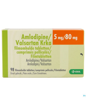 Amlodipine valsartan krka  5mg/ 80mg comp pell  98