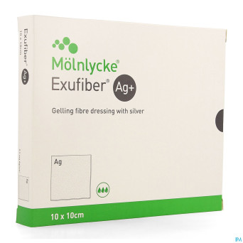 Exufiber ag gel.fibre dressing ster   10 x 10cm 10